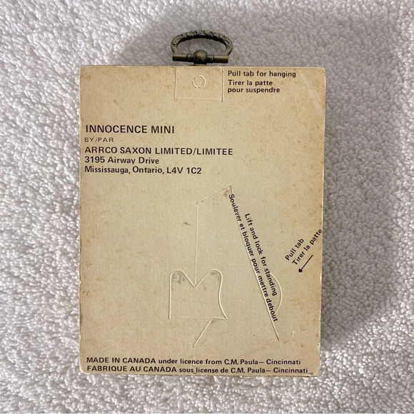 Vintage Paula Cutes Aarco Saxon Ltd Innocence Mini Wooden Plaques X2 - Picture 7 of 12